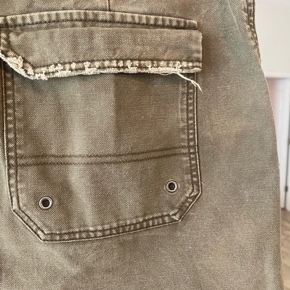 Free People Womens Green Denim Canvas Mini Skirt - Picture 5 of 7